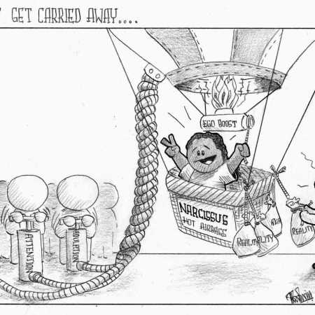 "Let's Not Get Carried Away" - A cartoon by Navin Edwin